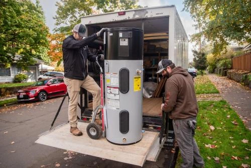 Modern water heater system installation